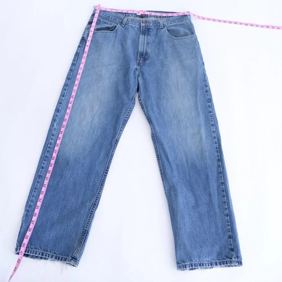 Tommy Hilfiger Vintage 90's Y2K Wide Leg Jeans ~Blue ~36/30 - Picture 3 of 16